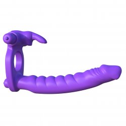 Pipedream Fantasy C-Ringz Double Penetrator Rabbit - Purple Sex Toy Pipedream Fantasy C-Ringz Double Penetrator Rabbit - Purple Sex Toy