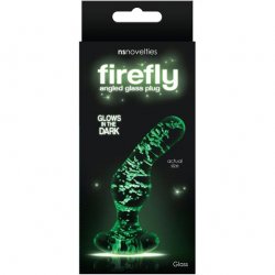 Firefly Glass Glow In The Dark Glass Angled Plug - Clear Sex Toy Firefly Glass Glow In The Dark Glass Angled Plug - Clear Sex Toy