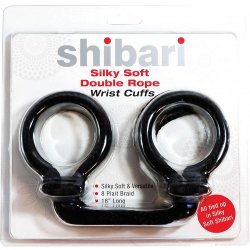 Shibari Silky Soft Double Rope Wrist Cuffs - Black Shibari Silky Soft Double Rope Wrist Cuffs - Black Boxcover