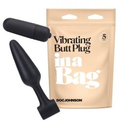 Vibrating 5" Silicone Butt Plug In A Bag With Removable Bullet Boxcover