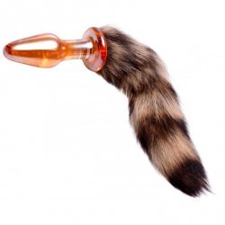 Fox Tail Glass Anal Plug - Orange Sex Toy Fox Tail Glass Anal Plug - Orange Sex Toy