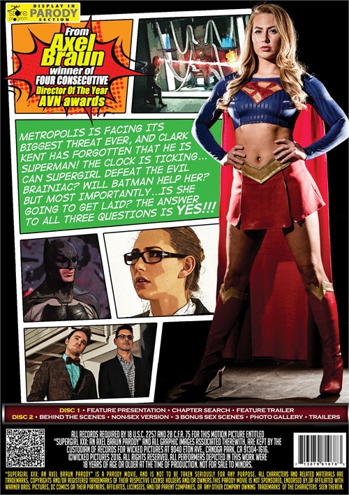 Back cover of Supergirl XXX: An Axel Braun Parody