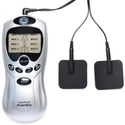 Zeus Electrosex Handheld 8 Mode Power Box with Black Pads Sex Toy