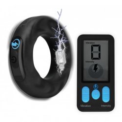 Zeus E-Stim Pro Silicone Vibrating Cock Ring with Remote Control Sex Toy