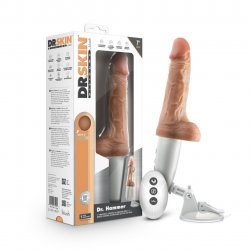 Dr. Skin Dr. Hammer 7" Thrusting, Gyrating, Heating and Vibrating Dildo with Remote and Suction Cup Base Sex Toy