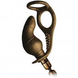 Rocks Off Dr. Rocco Dauntless Vibrating Prostate and Perineum Massager with C-Ring - Metallic Gold Sex Toy Rocks Off Dr. Rocco Dauntless Vibrating Prostate and Perineum Massager with C-Ring - Metallic Gold Sex Toy