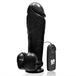 Si Novelties: Vibrating 10" Thick Cock With Balls - Black Si Novelties: Vibrating 10" Thick Cock With Balls - Black Boxcover