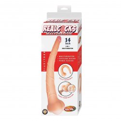 RealCocks 3-in-1 Masturbator, Penis Sleeve and 14" Realistic Dildo Boxcover