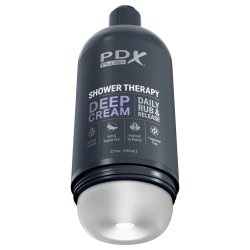 PDX Plus+ Shower Therapy Deep Cream Clear Discreet Stroker PDX Plus+ Shower Therapy Deep Cream Clear Discreet Stroker Boxcover