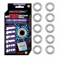 My Ten Erection Rings + Lube - Clear  Sex Toy