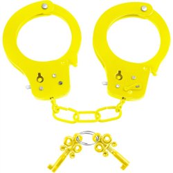 Neon Fun Cuffs - Yellow Sex Toy Neon Fun Cuffs - Yellow Sex Toy