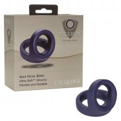 Viceroy Max Dual Ring Silicone Cock Ring - Blue Sex Toy