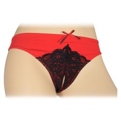 Lovelife: Crotchless Micro and Lace G-String - Red - S/M Lovelife: Crotchless Micro and Lace G-String - Red - S/M Boxcover