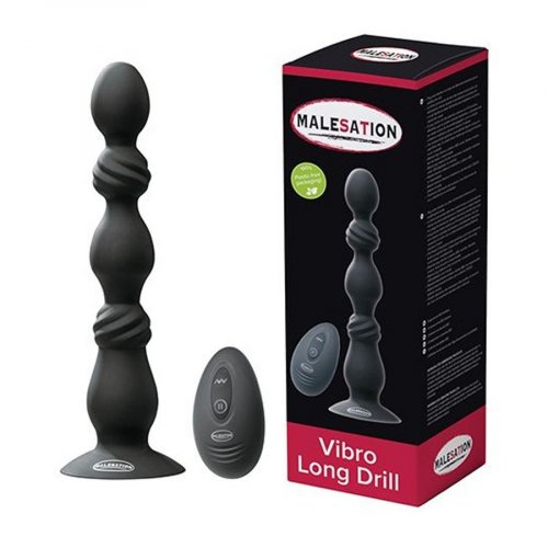 sex drill toy Malesation Vibro Long Anal Drill Probe - Black