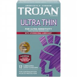 Trojan Sensitivity Ultra Thin With Spermicidal Lubricant - 12 Pack Trojan Sensitivity Ultra Thin With Spermicidal Lubricant - 12 Pack Boxcover