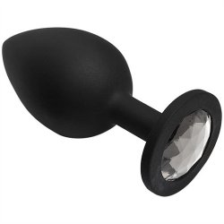 Booty Bling Jeweled Silicone Plug - Silver - Large Sex Toy Booty Bling Jeweled Silicone Plug - Silver - Large Sex Toy