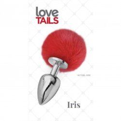 Love Tails: Iris Silver Plug with Red Pom Pom - Medium Sex Toy Love Tails: Iris Silver Plug with Red Pom Pom - Medium Sex Toy