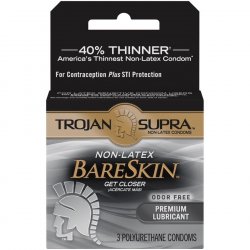 Trojan Supra Non-Latex Bareskin Condoms - 3 Pack Trojan Supra Non-Latex Bareskin Condoms - 3 Pack Boxcover
