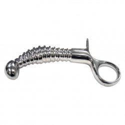 Rouge Anal Ribbed Plug with Handle Sex Toy Rouge Anal Ribbed Plug with Handle Sex Toy