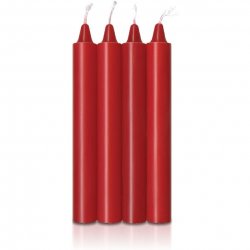 The 9s Make Me Melt Sensual Warm Drip Candles 4 Pack - Red Sex Toy