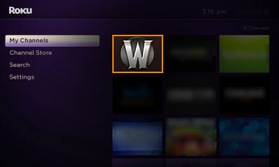 Open the Whorecraft HD channel on your Roku to acquire a device linking code. Open the Whorecraft HD channel on your Roku Image